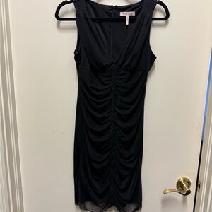 BCBGeneration Black Ruched Midi Dress.